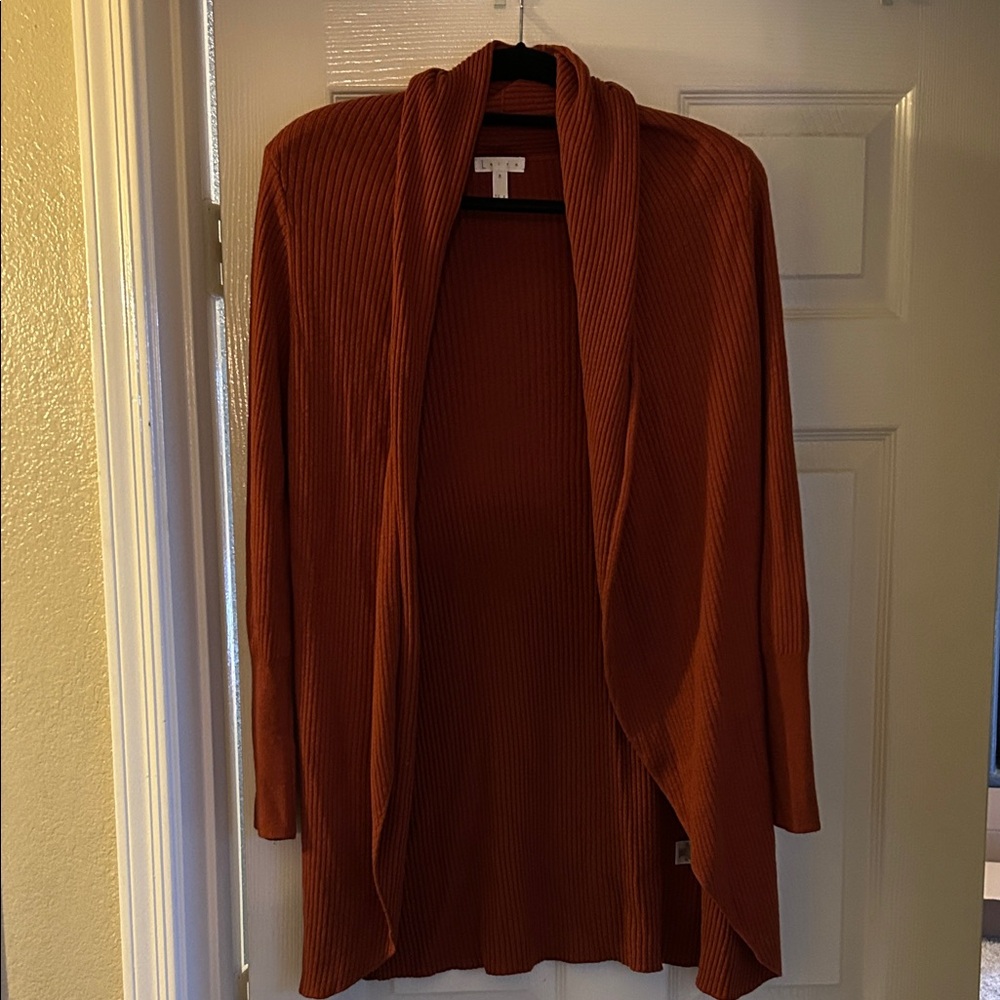 Leith Women's Terracotta Open Front Cardigan